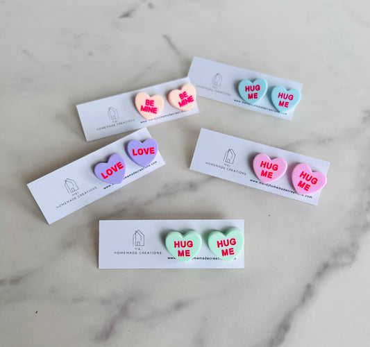 Conversation Heart Studs