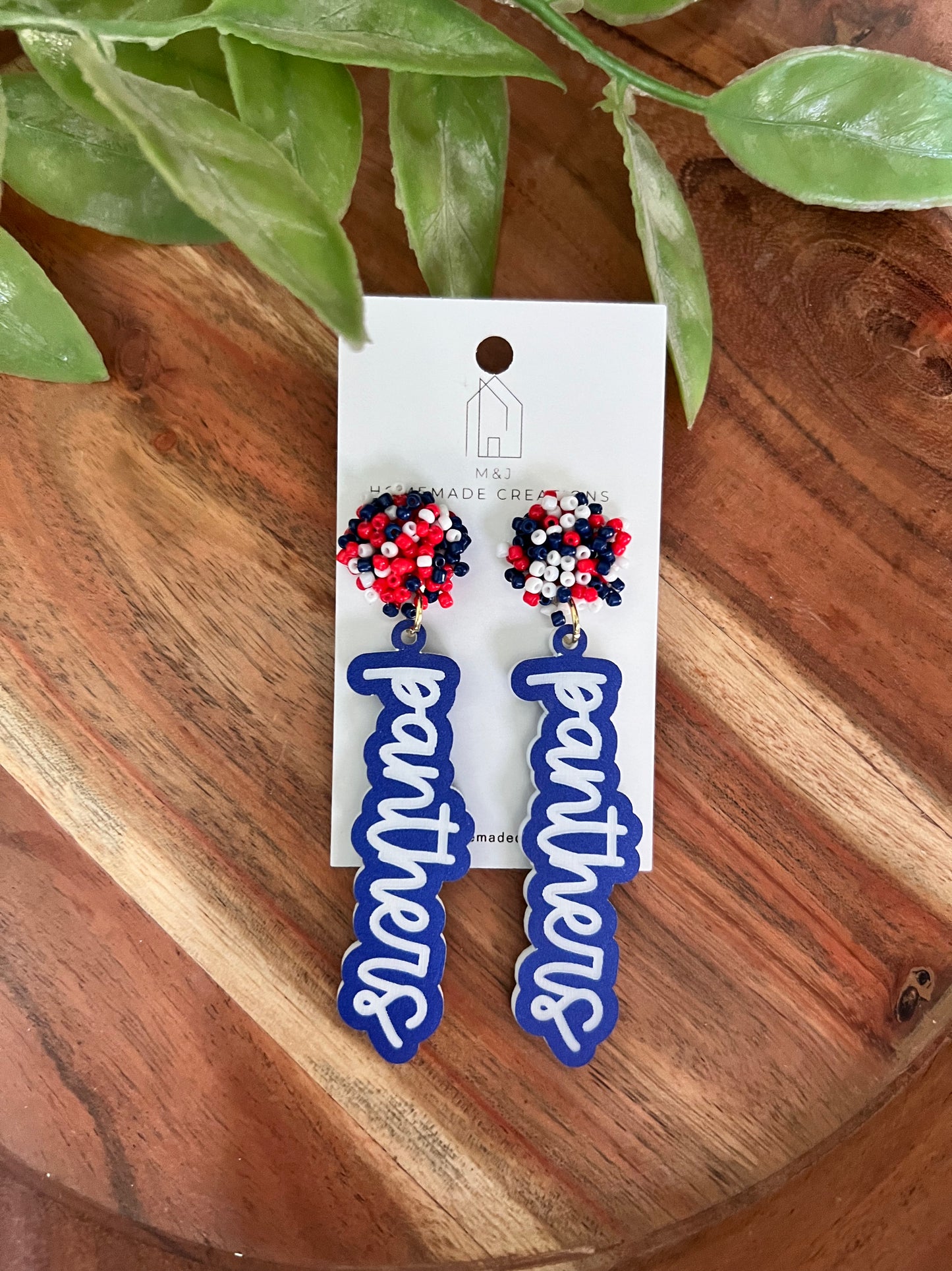 Custom - Panthers Pom Spirit Earrings