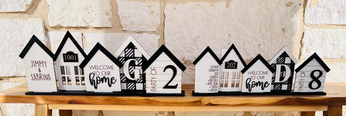 Personalized Standing 5 piece House Centerpiece