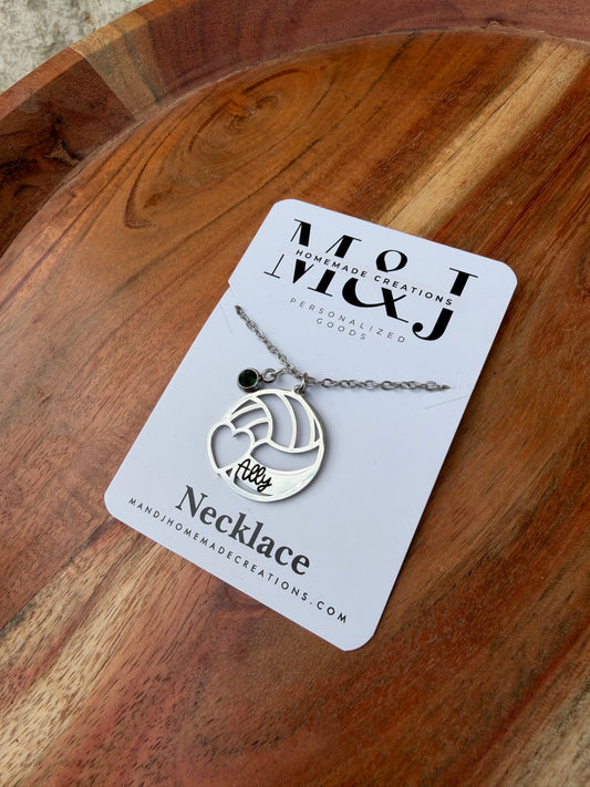 Personalized Volleyball Necklace