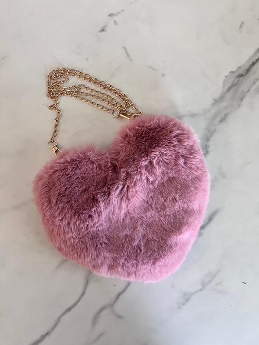 Heart Shaped Plush Crossbody