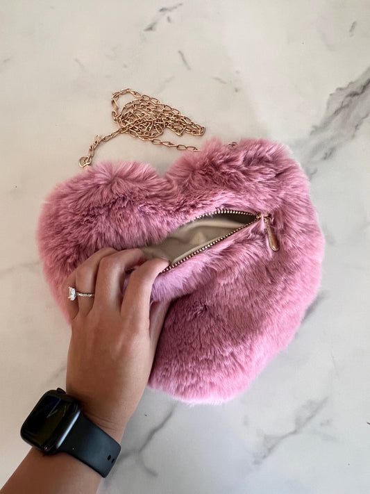 Heart Shaped Plush Crossbody