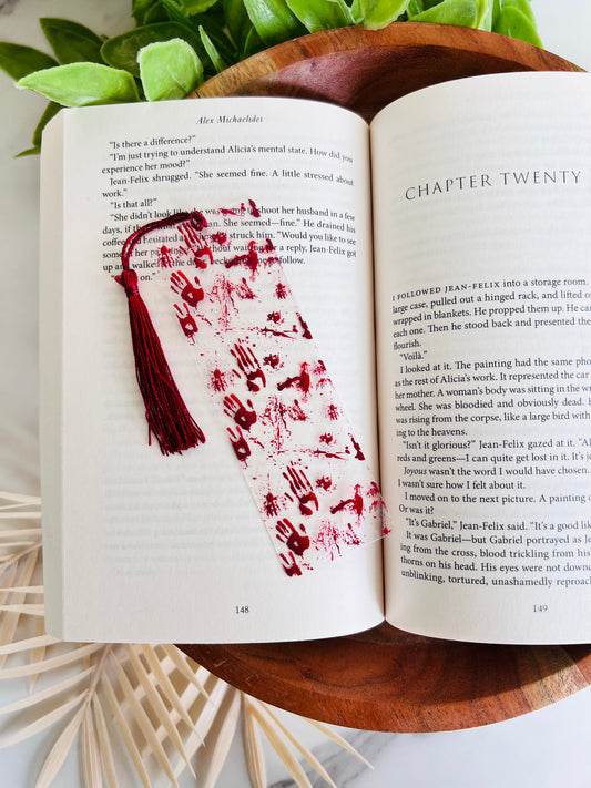 Blood handprints Bookmark