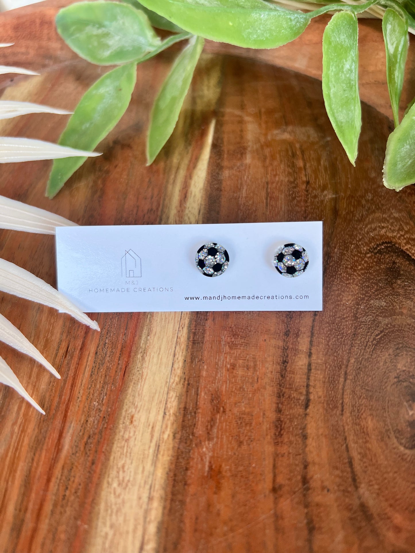 Glitter Sports Stud Earrings