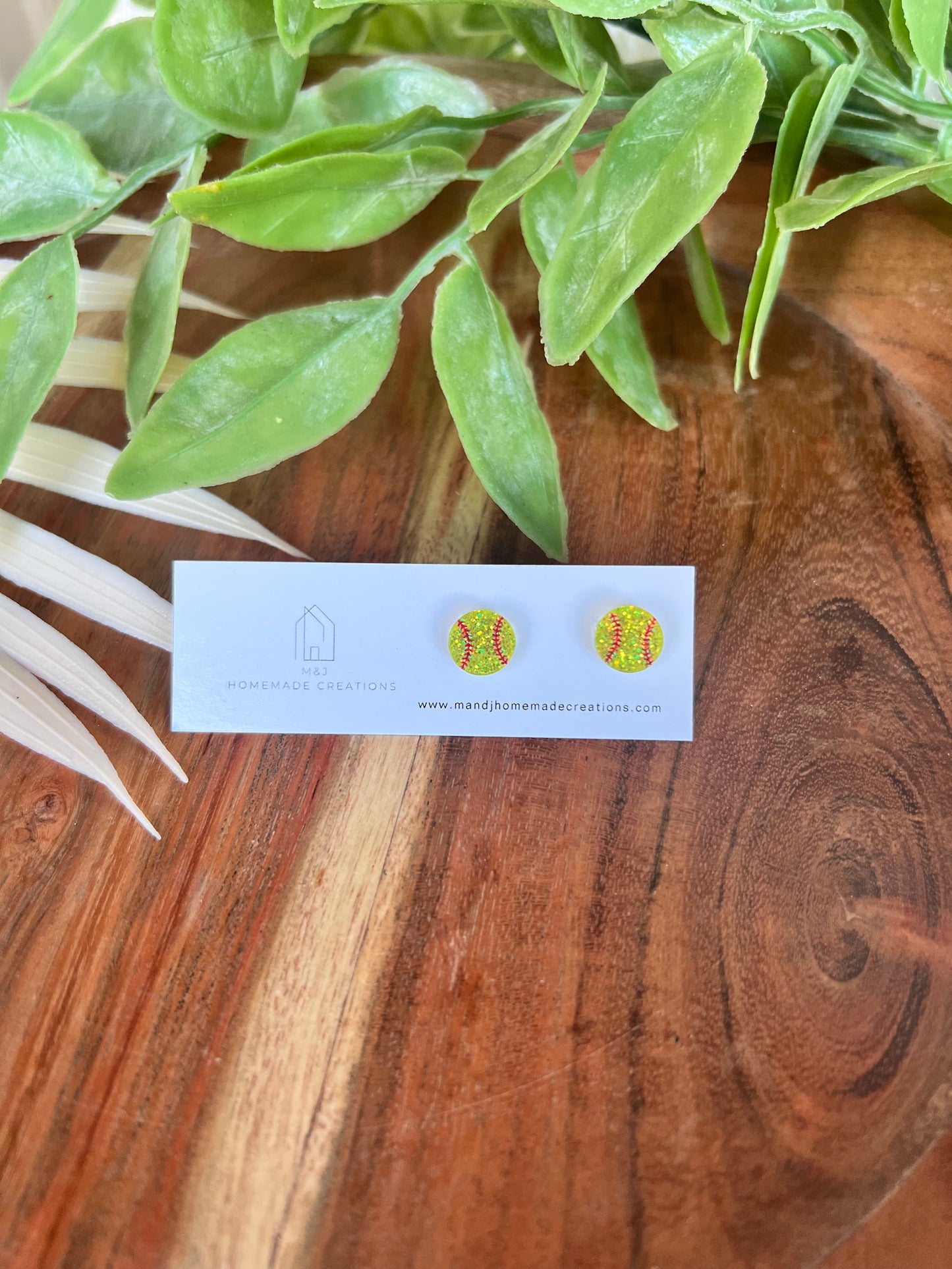 Glitter Sports Stud Earrings