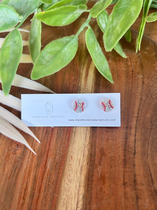 Glitter Sports Stud Earrings