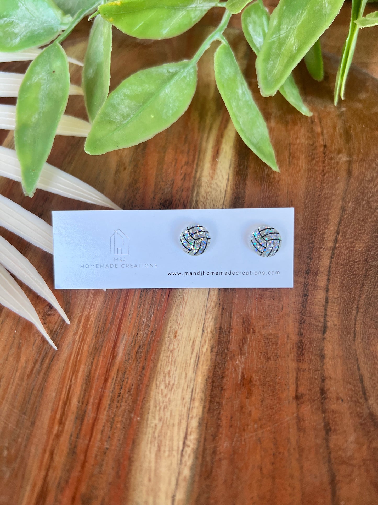 Glitter Sports Stud Earrings