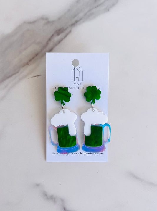 Green Beer Mug Dangles