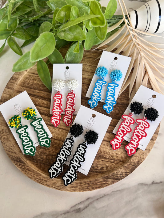 Custom Team Name Earrings