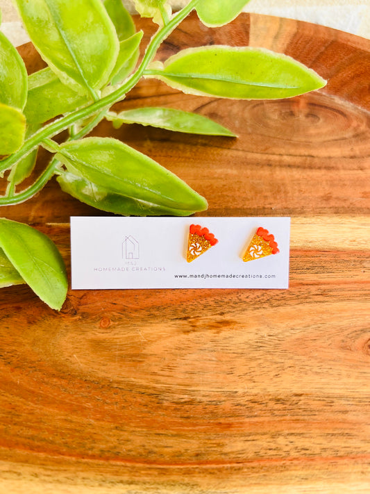 Glitter Pumpkin Pie Studs