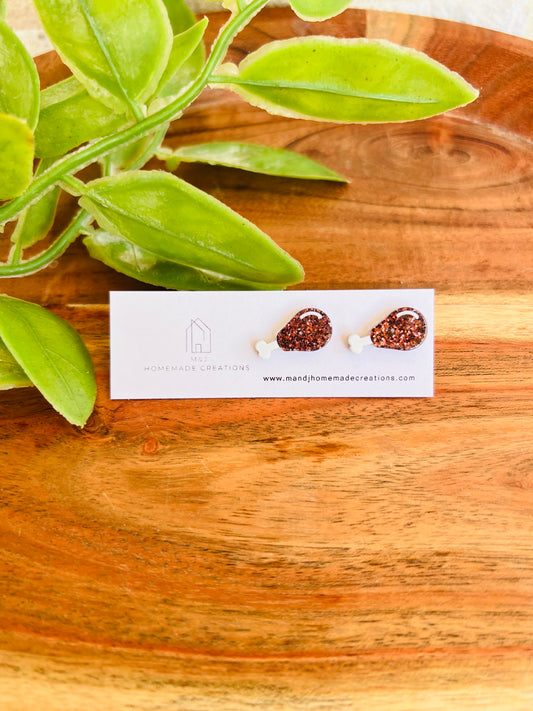 Glitter Turkey Leg Studs