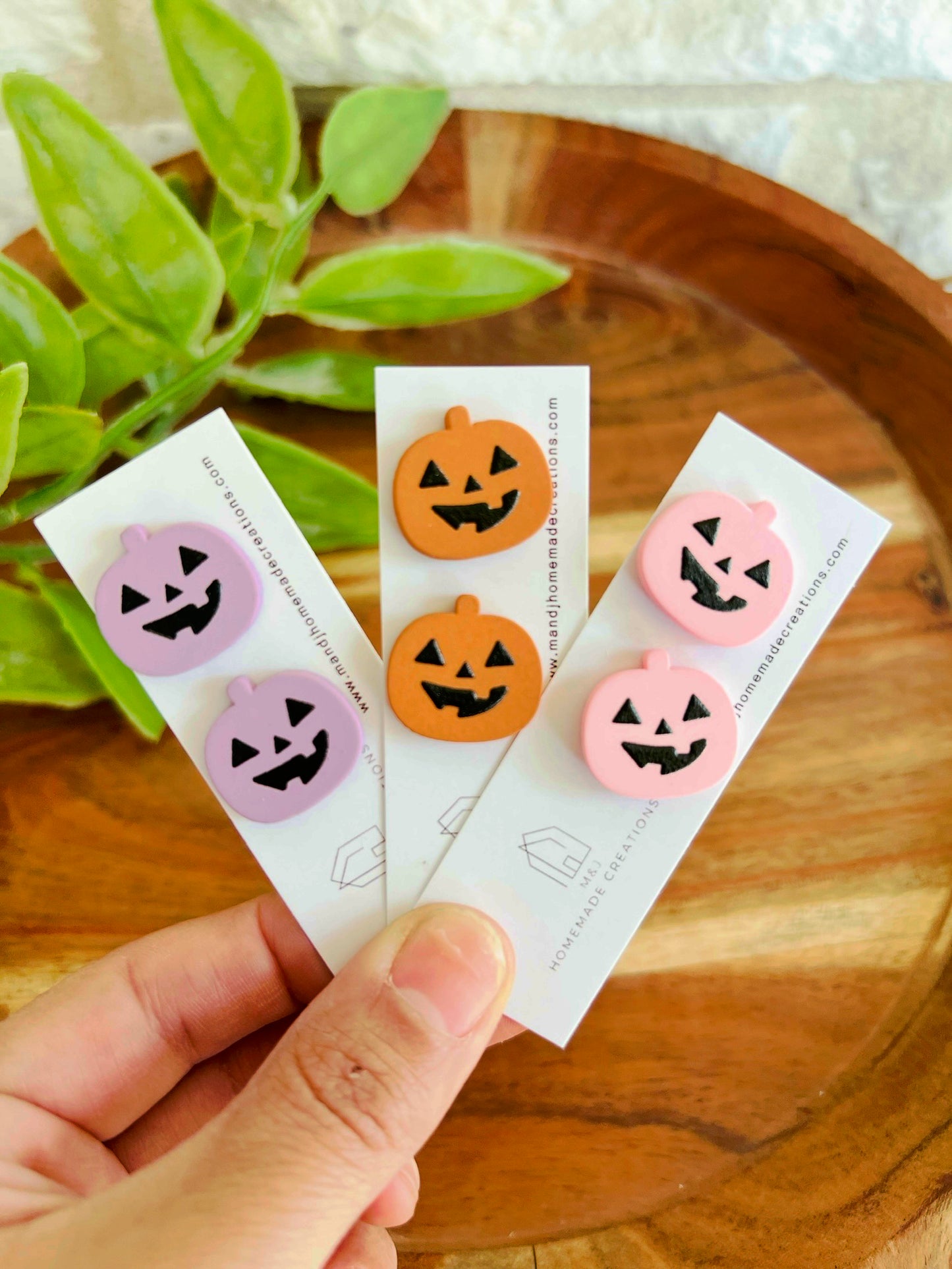 Colorful Pumpkin Matte Studs
