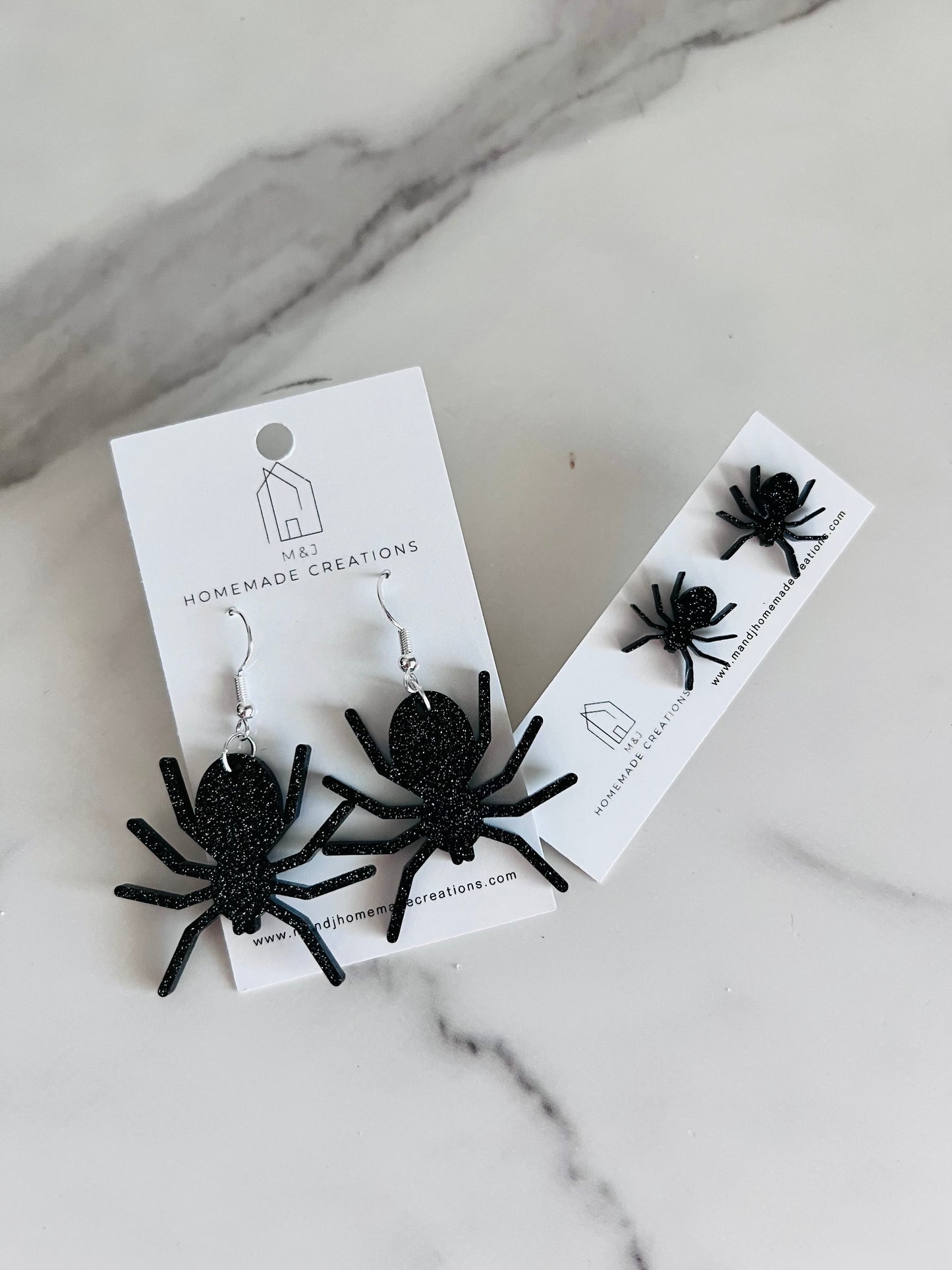 Glitter Spider Studs & Dangles