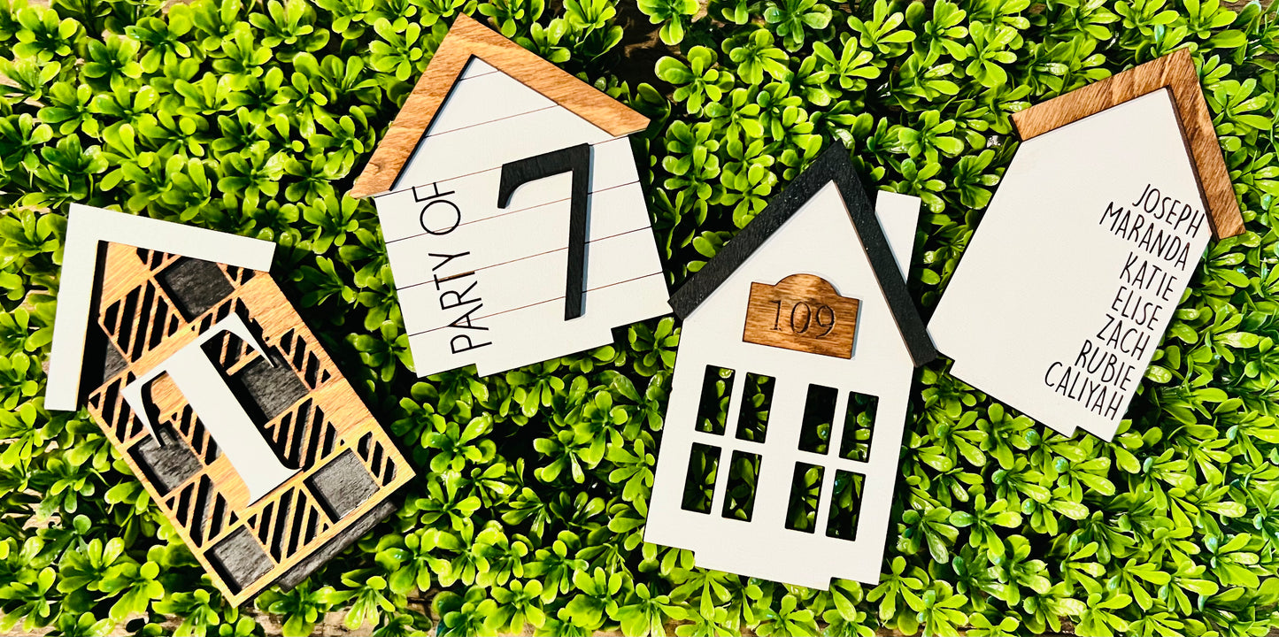 Personalized Standing 5 piece House Centerpiece