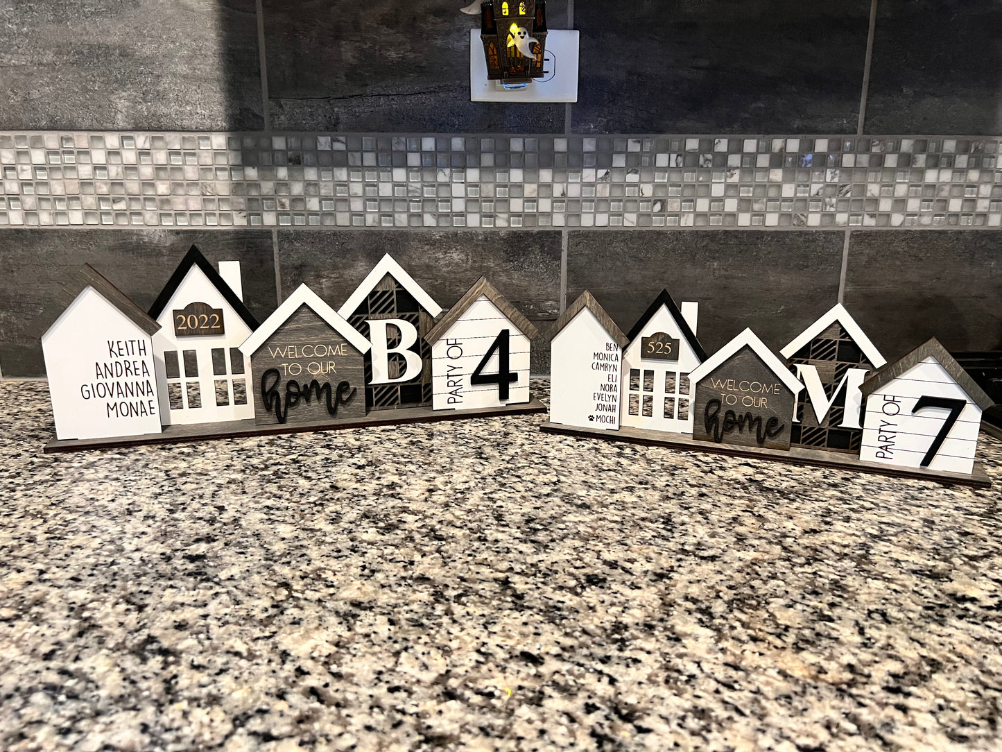 Personalized Standing 5 piece House Centerpiece