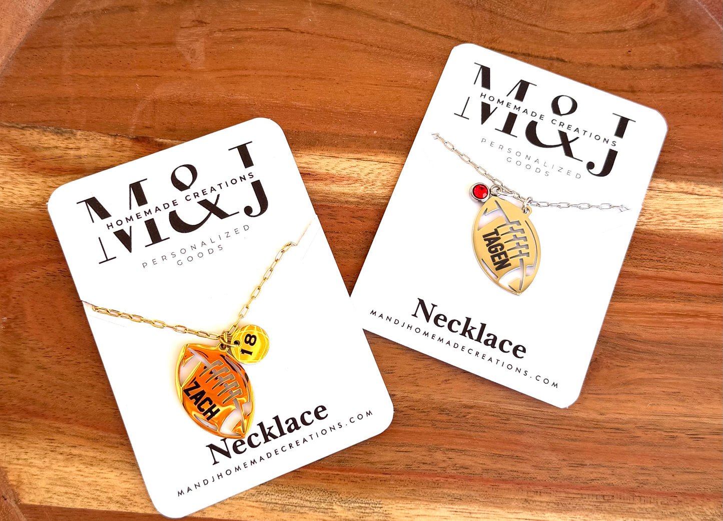 Personalized Football Necklace