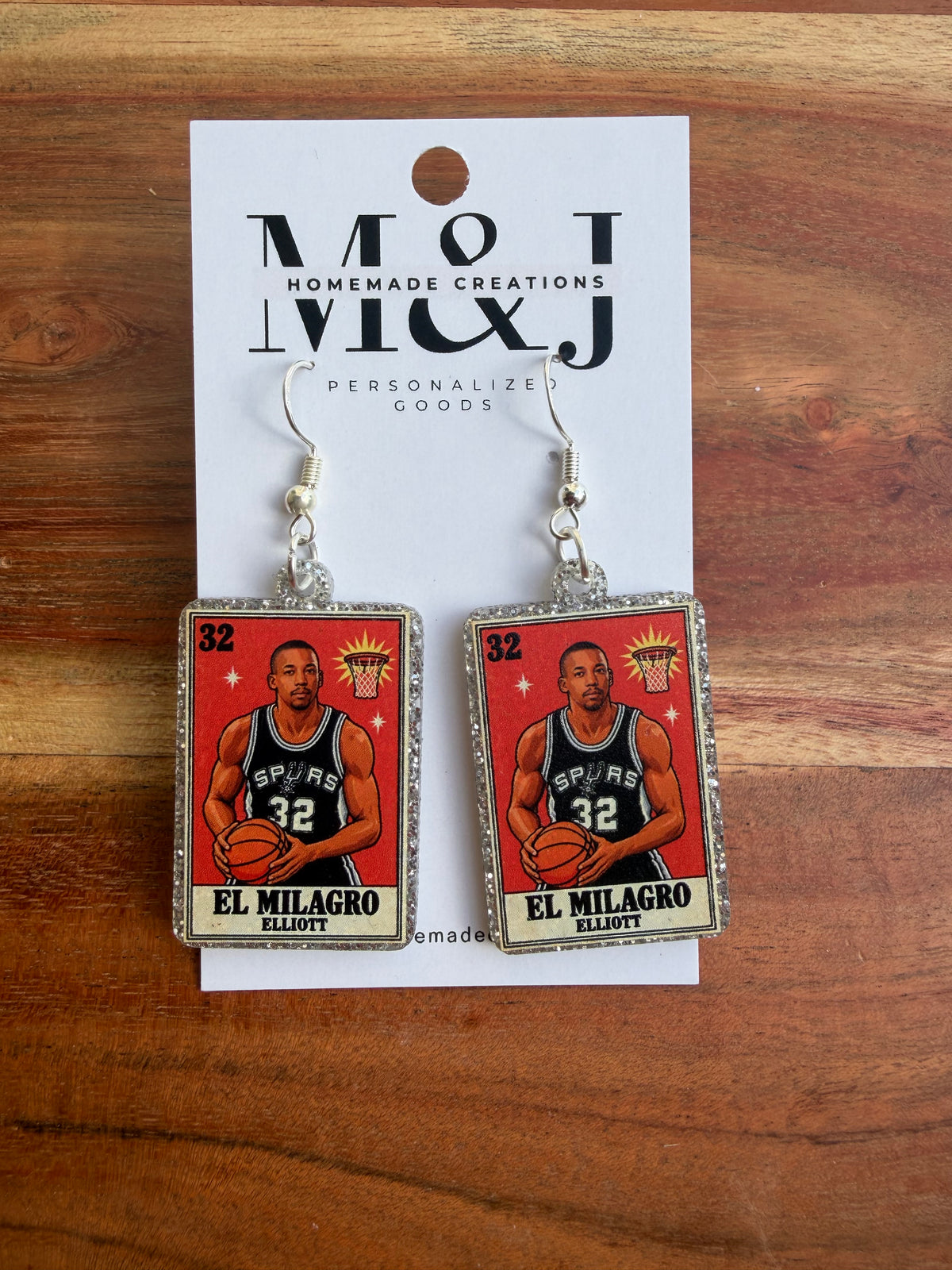 Loteria Card Earrings - OG Spurs Edition