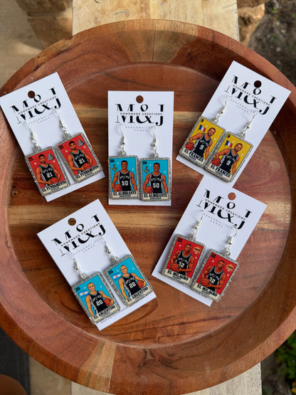 Loteria Card Earrings - OG Spurs Edition