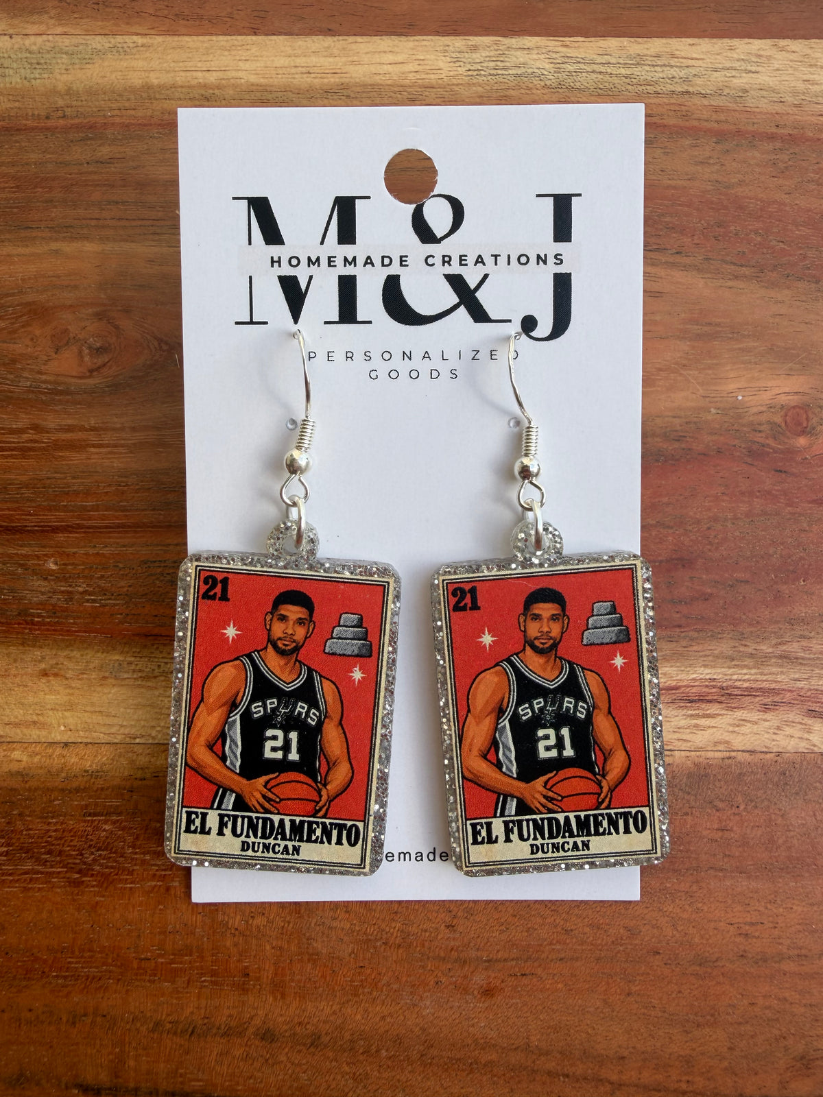 Loteria Card Earrings - OG Spurs Edition