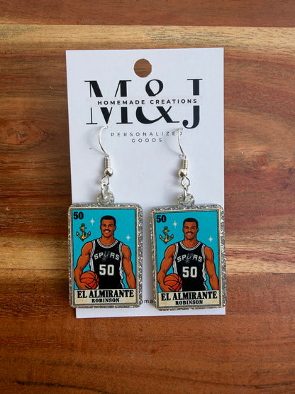 Loteria Card Earrings - OG Spurs Edition