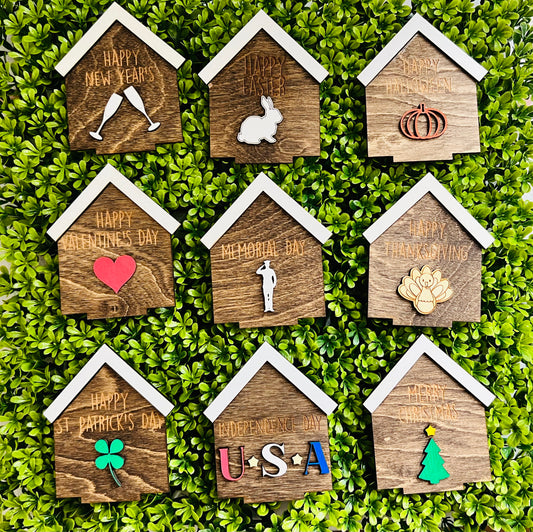 Holiday House Add-On | Seasonal Insert for Personalized Home Centerpiece