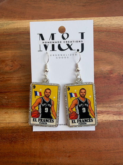 Loteria Card Earrings - OG Spurs Edition