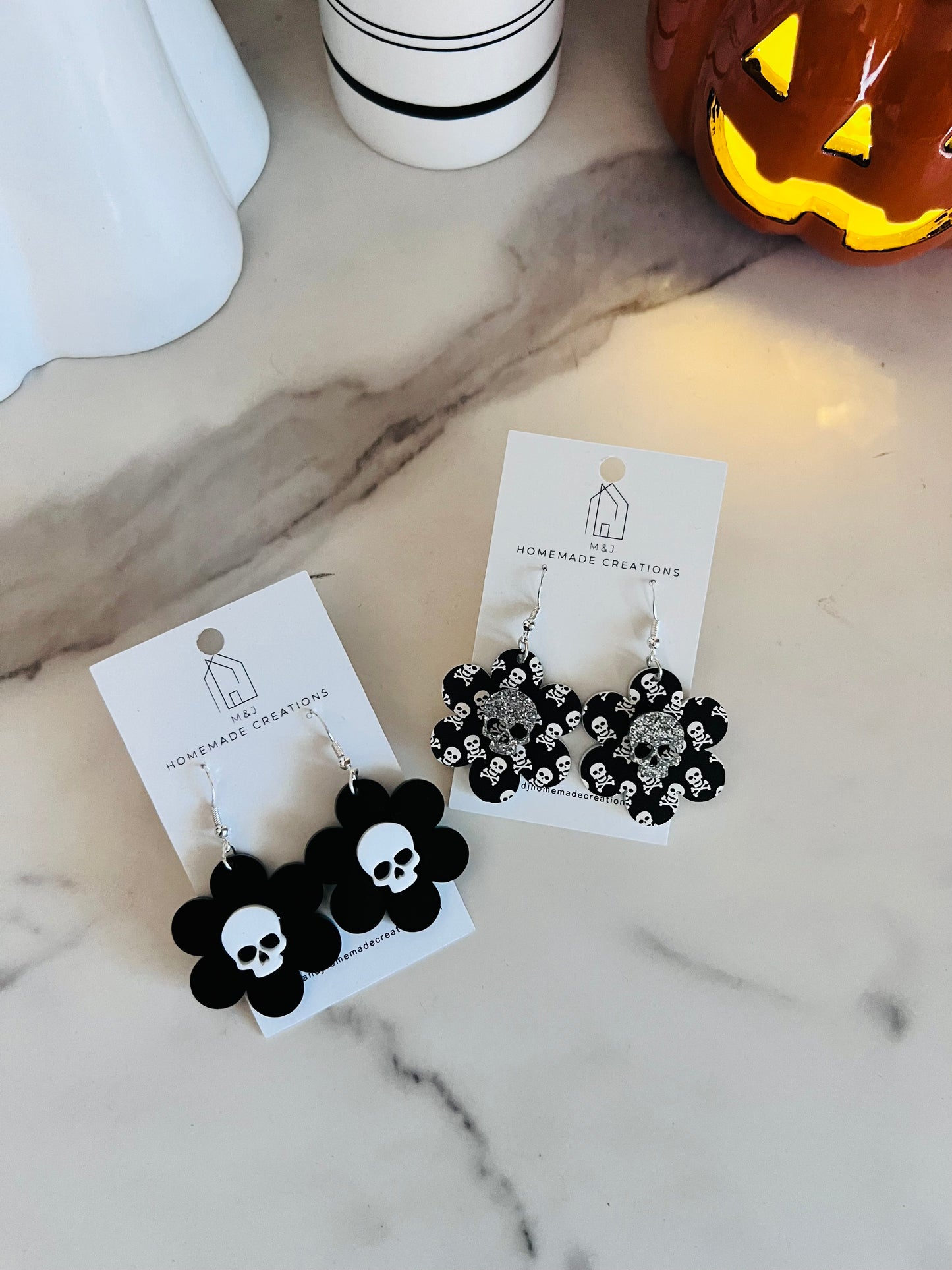 Skull Daisy Earrings