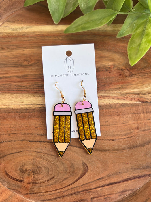 Glitter Pencil Dangles