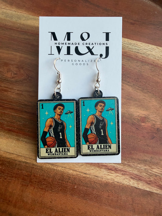 Loteria Card Earrings - Spurs Edition