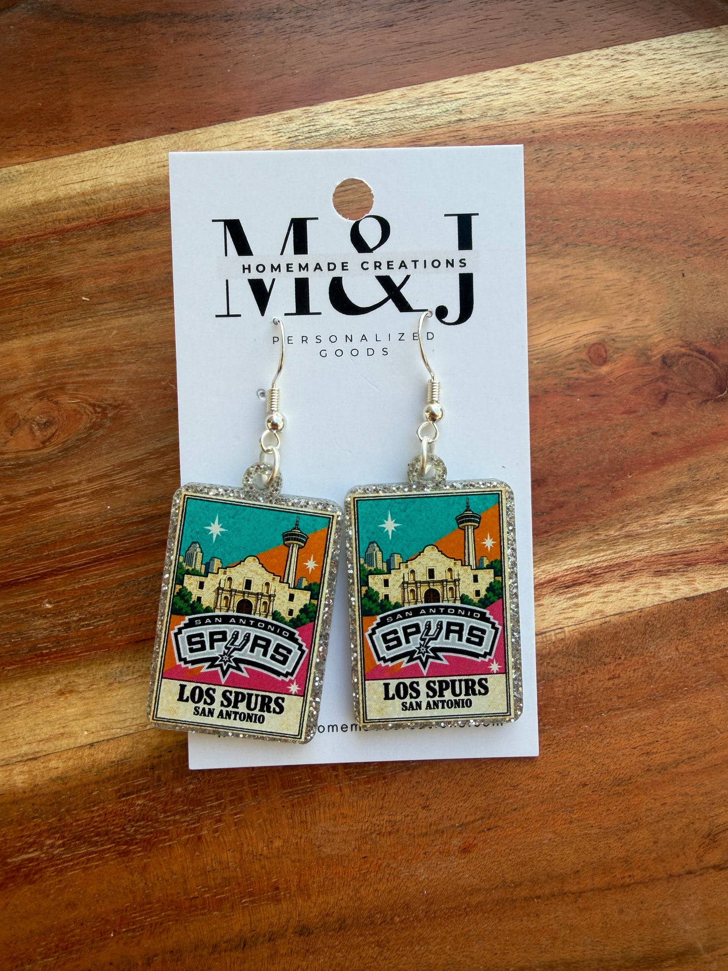 Loteria Card Earrings - Los Spurs