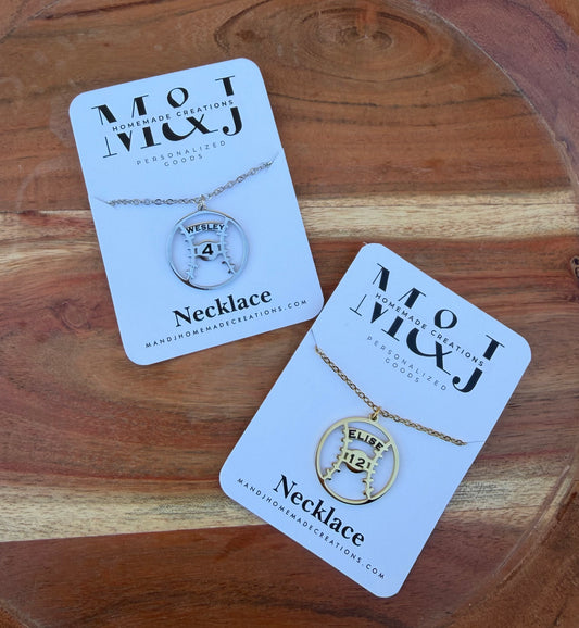 Personalized Baseball / Softball Necklace