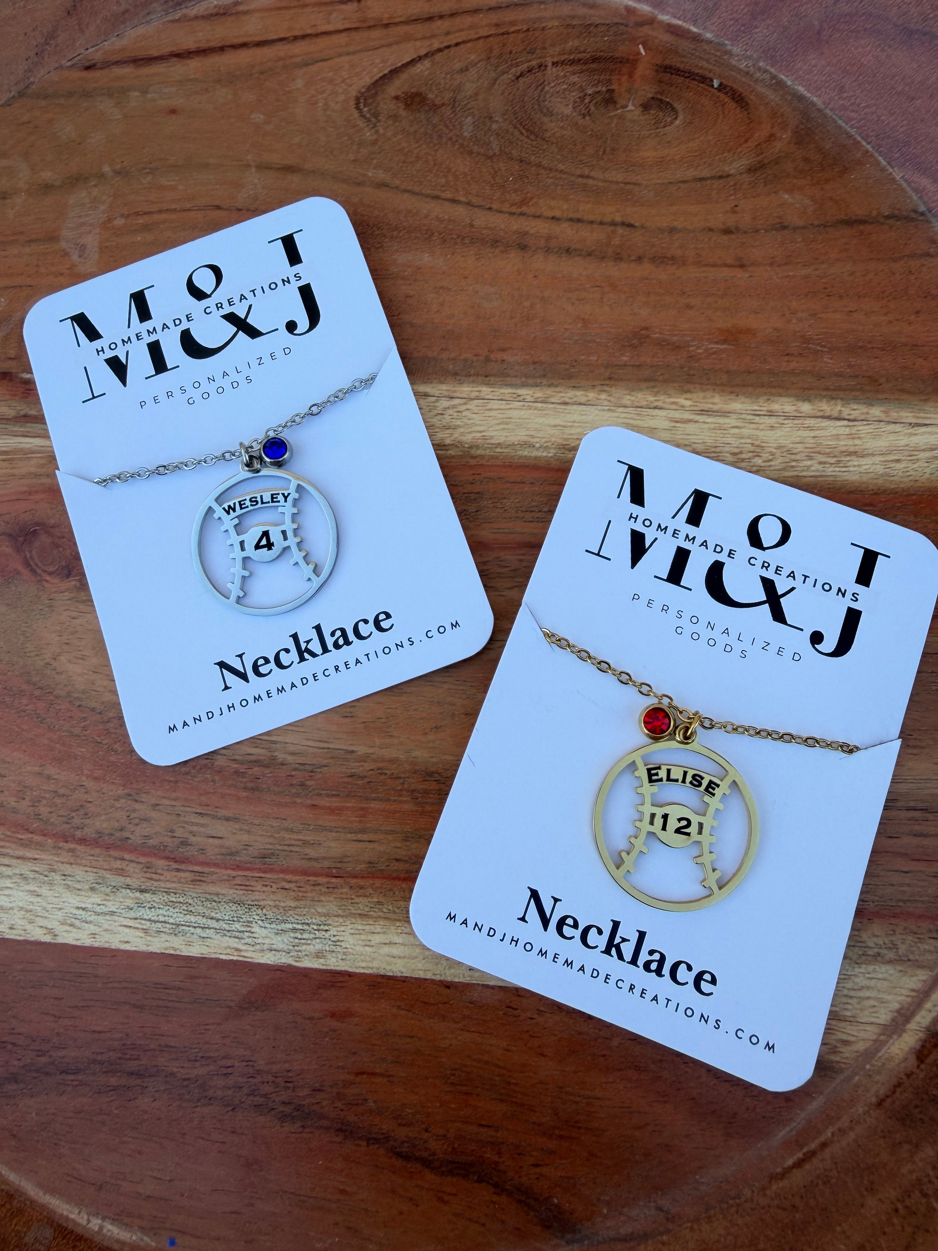 Personalized Baseball / Softball Necklace – MandJ Homemade Creations
