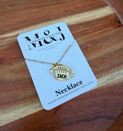 Personalized Football Necklace