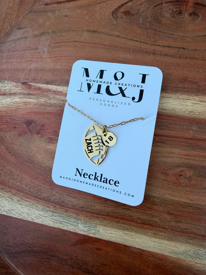 Personalized Football Necklace