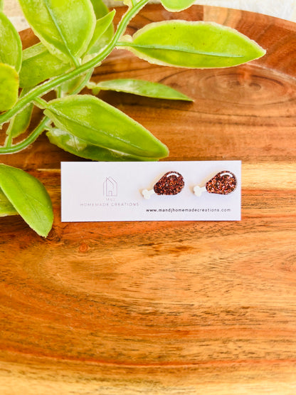 Glitter Turkey Leg Studs