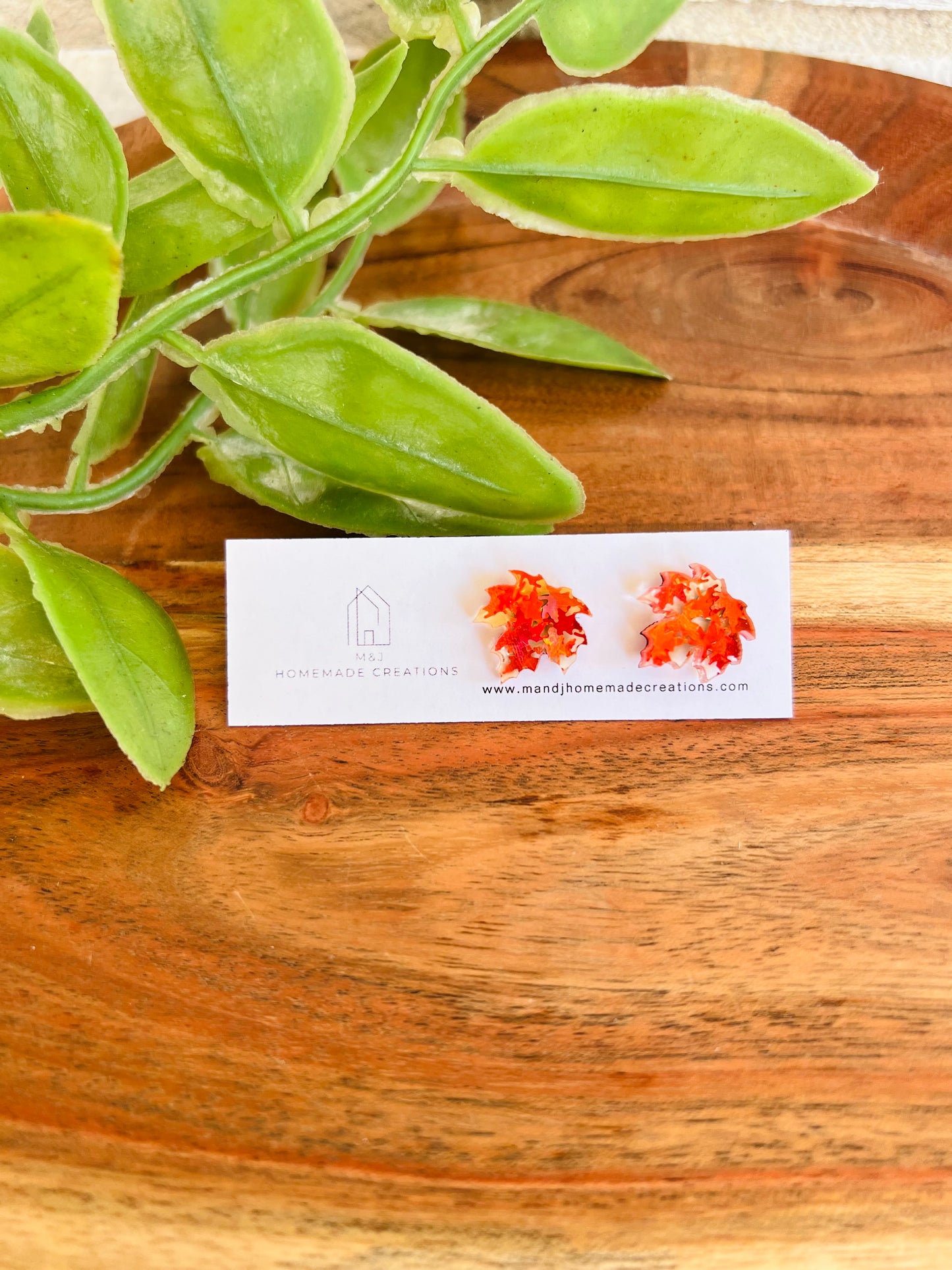 Fall Scattered Leaf Studs
