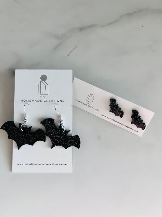 Glitter Bat Studs & Dangles
