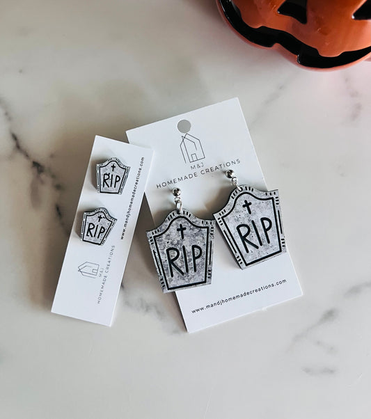 RIP Tombstone Studs & Dangles