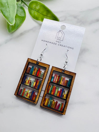 Bookshelf Dangle Earrings