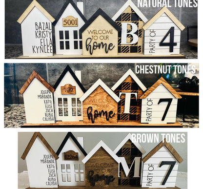 Personalized Standing 5 piece House Centerpiece